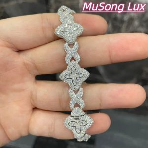 VVS Moissanite 925 Sterling Silver Miami Bracelet 9mm 8 inches White