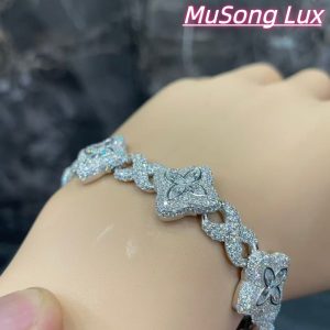 VVS Moissanite 925 Sterling Silver Miami Bracelet 9mm 8 inches White