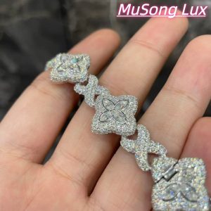 VVS Moissanite 925 Sterling Silver Miami Bracelet 9mm 8 inches White