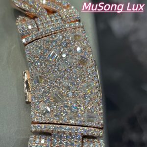 VVS Moissanite 925 Sterling Silver Miami Cuban Chain Mosaic Inlay 22mm (22 inches)