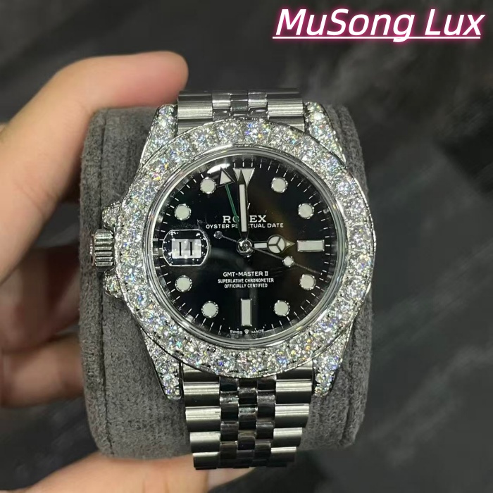 VVS Moissanite Rolex Datejust 41mm (Black)