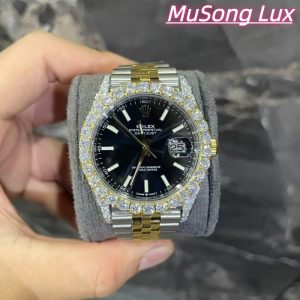 VVS Moissanite Rolex Datejust 41mm (Black)