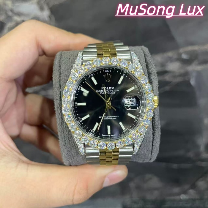 VVS Moissanite Rolex Datejust 41mm (Black)