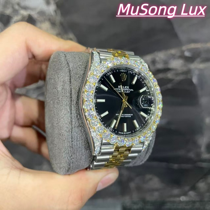 VVS Moissanite Rolex Datejust 41mm (Black)
