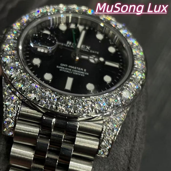 VVS Moissanite Rolex Datejust 41mm (Black)