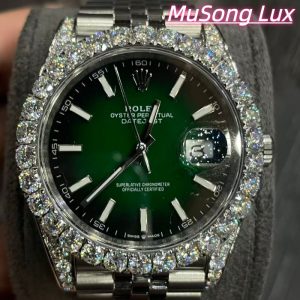 VVS Moissanite Rolex Datejust 41mm (Green)