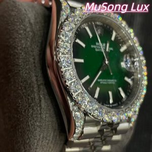 VVS Moissanite Rolex Datejust 41mm (Green)