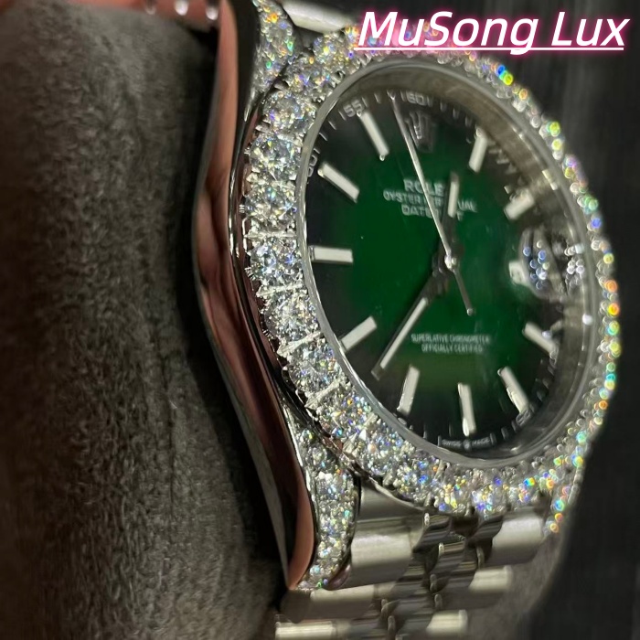 VVS Moissanite Rolex Datejust 41mm (Green)