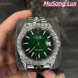 VVS Moissanite Rolex Datejust 41mm (Green)