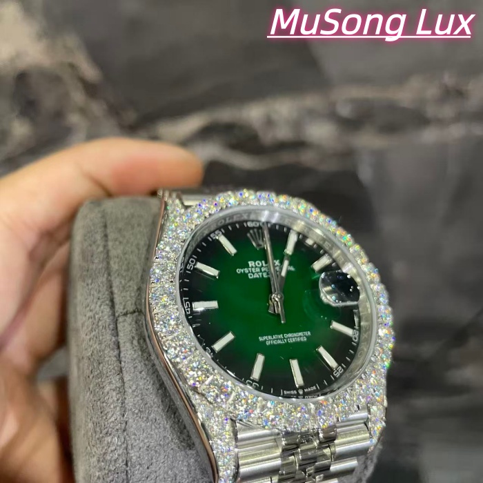 VVS Moissanite Rolex Datejust 41mm (Green)