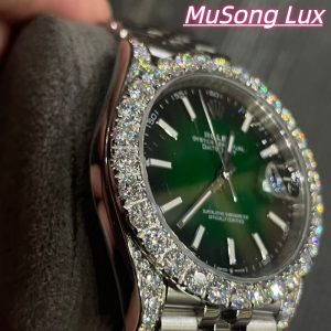 VVS Moissanite Rolex Datejust 41mm (Green)