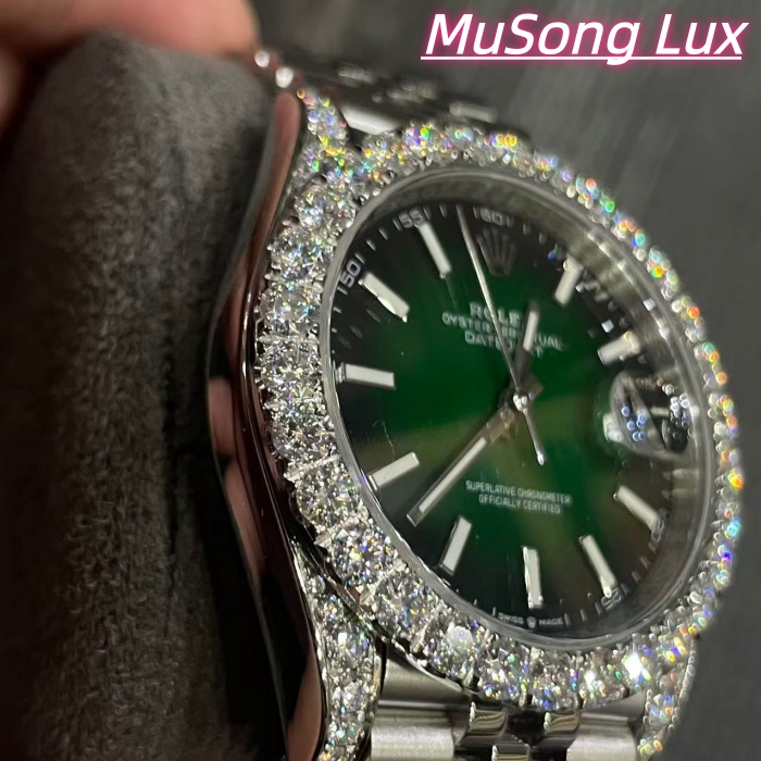 VVS Moissanite Rolex Datejust 41mm (Green)