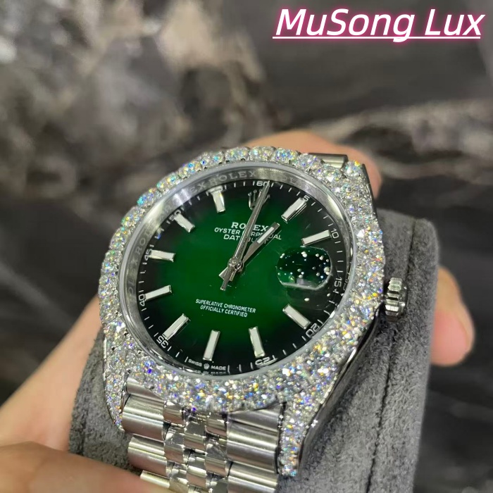 VVS Moissanite Rolex Datejust 41mm (Green)