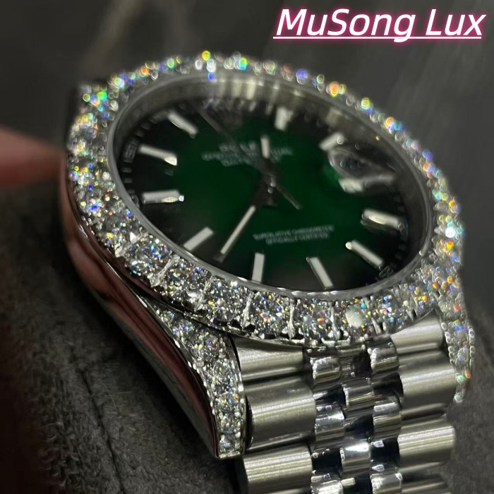 VVS Moissanite Rolex Datejust 41mm (Green)
