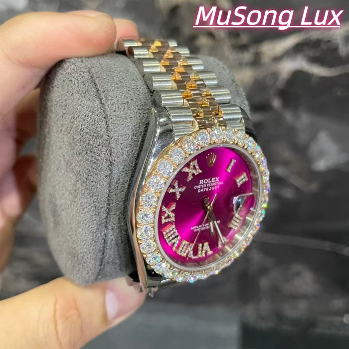 VVS Moissanite Rolex Datejust 41mm (Pink)
