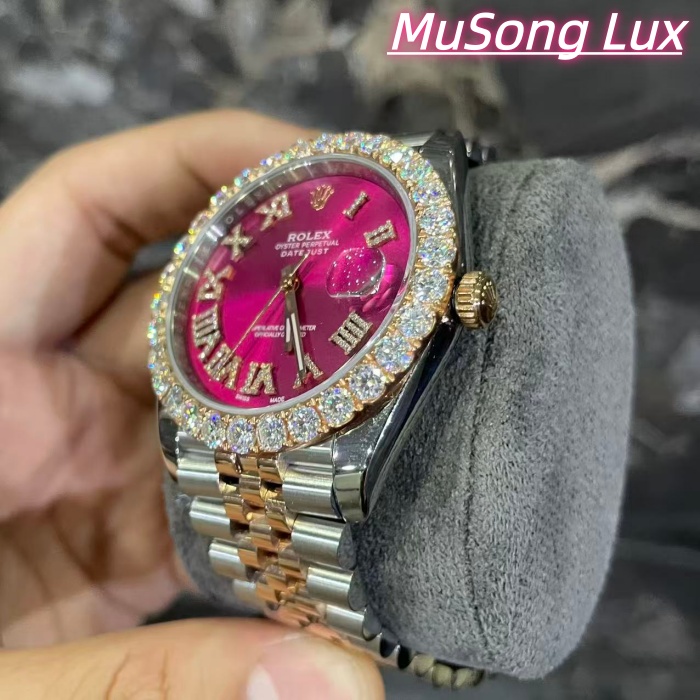 VVS Moissanite Rolex Datejust 41mm (Pink)