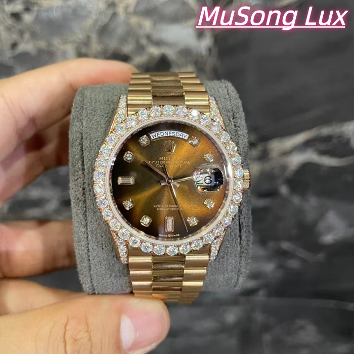 VVS Moissanite Rolex Datejust 41mm – Brown