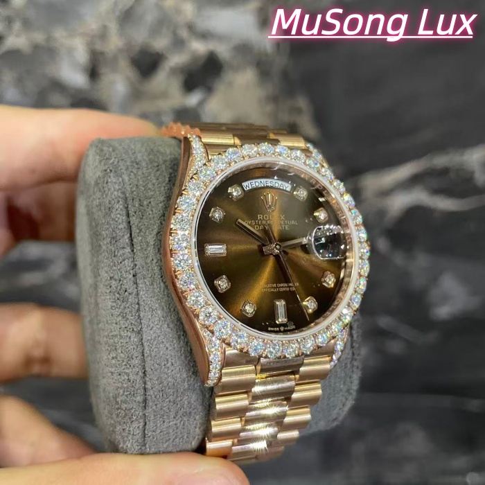 VVS Moissanite Rolex Datejust 41mm – Brown