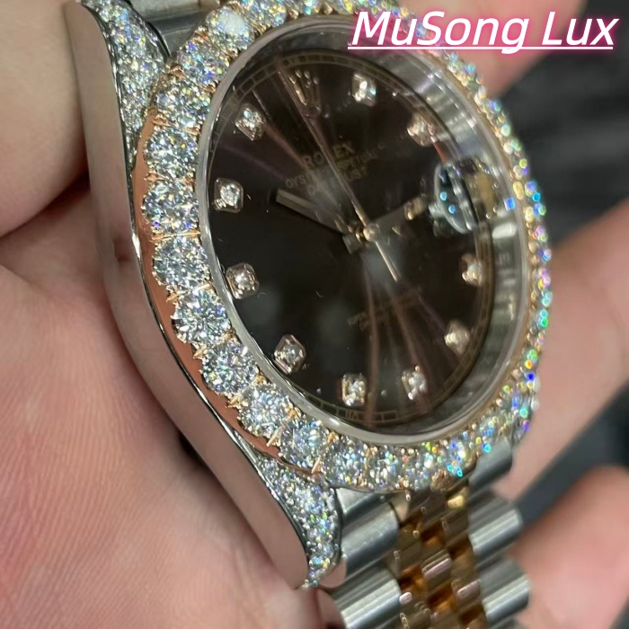 VVS Moissanite Rolex Datejust 41mm – Brown