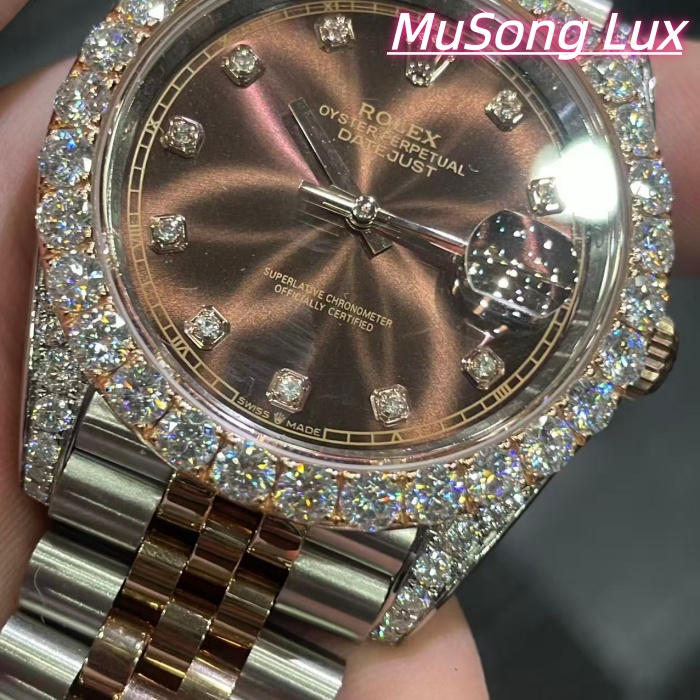 VVS Moissanite Rolex Datejust 41mm – Brown