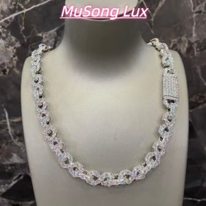 VVS Moissanite 925 Sterling Silver Bracelet with a large diamond 16mm 23inches