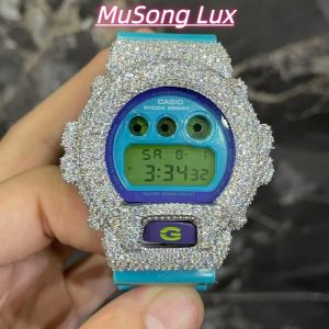 VVS Moissanite Casio G-SHOCK GM-6900 (Blue)