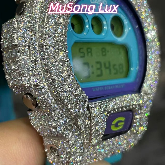 VVS Moissanite Casio G-SHOCK GM-6900 (Blue)