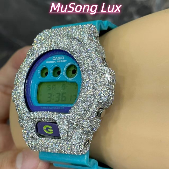 VVS Moissanite Casio G-SHOCK GM-6900 (Blue)