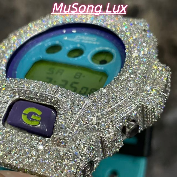 VVS Moissanite Casio G-SHOCK GM-6900 (Blue)
