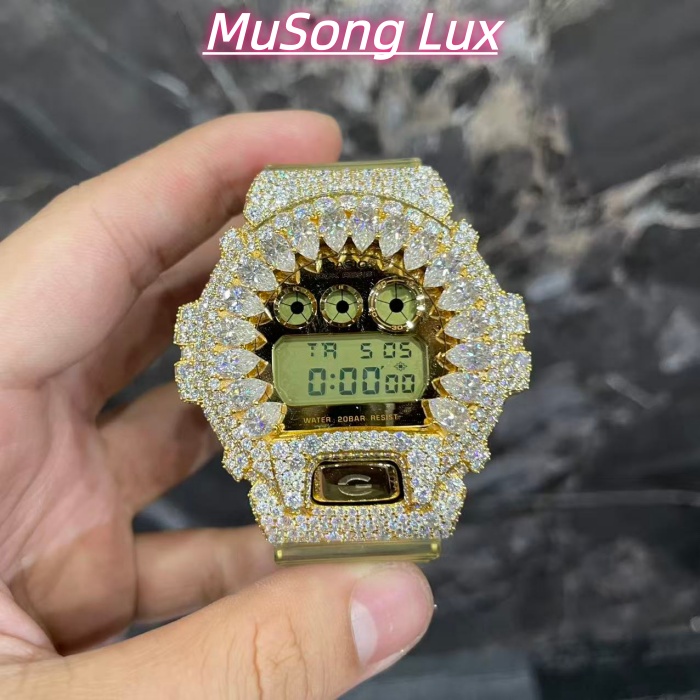VVS Moissanite Casio G-SHOCK GM-6900 Gold