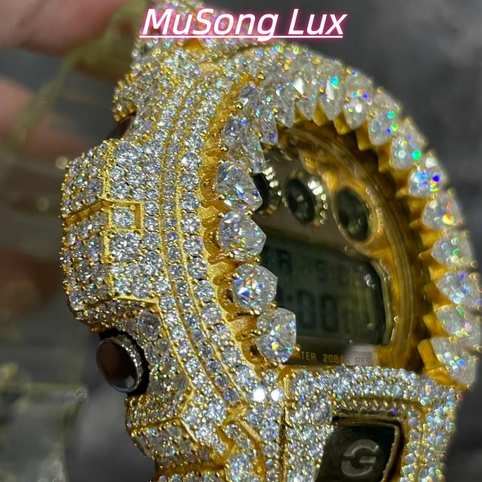 VVS Moissanite Casio G-SHOCK GM-6900 Gold