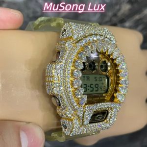VVS Moissanite Casio G-SHOCK GM-6900 Gold