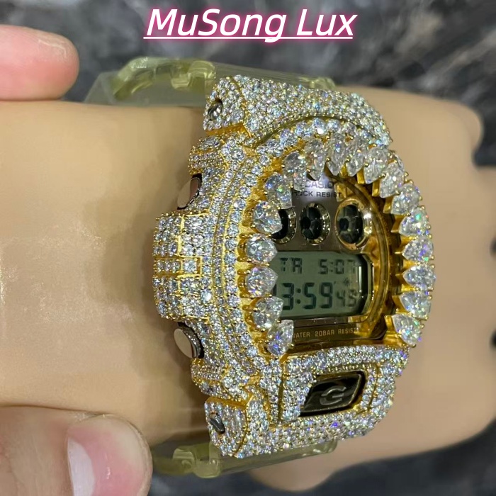 VVS Moissanite Casio G-SHOCK GM-6900 Gold