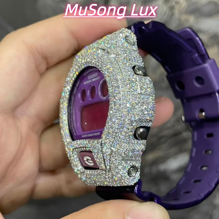 VVS Moissanite Casio G-SHOCK GM-6900 Purple