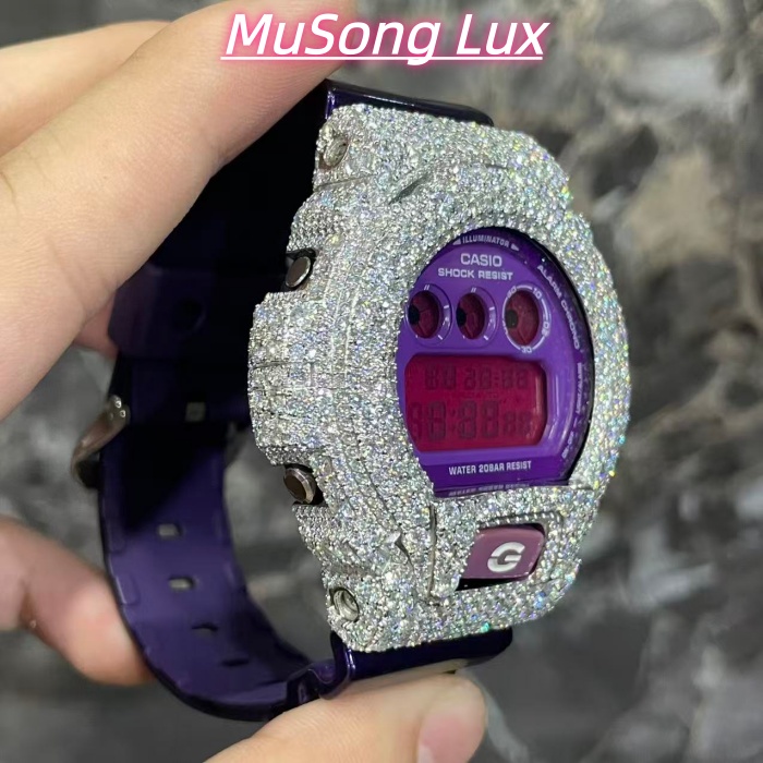 VVS Moissanite Casio G-SHOCK GM-6900 Purple