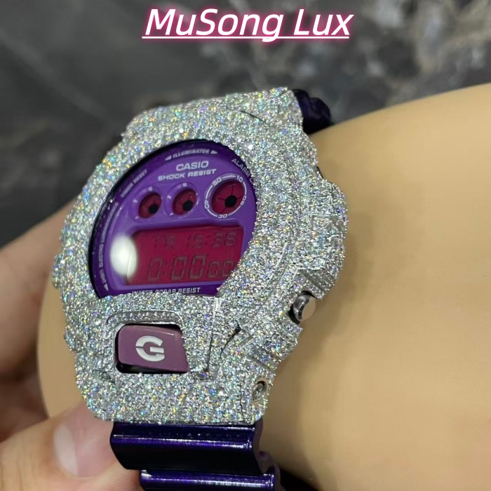 VVS Moissanite Casio G-SHOCK GM-6900 Purple