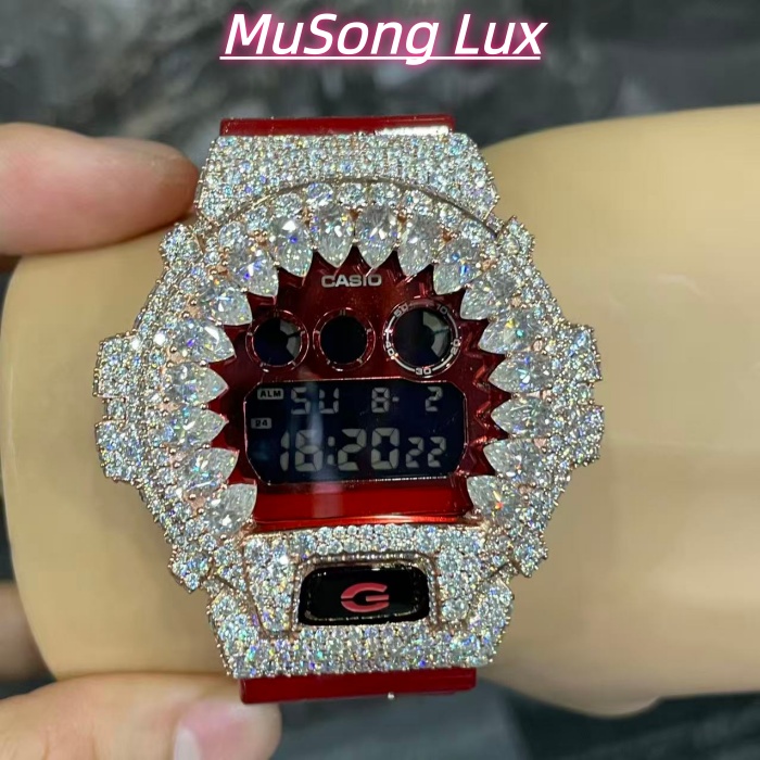 VVS Moissanite Casio G-SHOCK GM-6900 Red