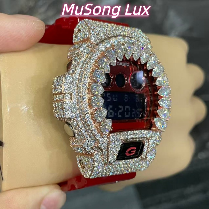 VVS Moissanite Casio G-SHOCK GM-6900 Red
