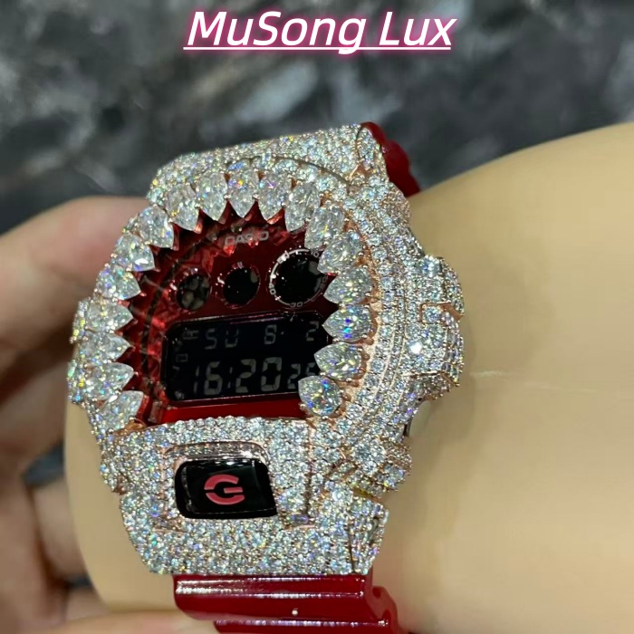 VVS Moissanite Casio G-SHOCK GM-6900 Red
