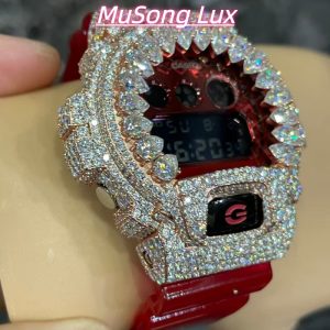 VVS Moissanite Casio G-SHOCK GM-6900 Red