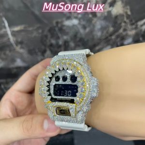 VVS Moissanite Casio G-SHOCK GM-6900 White & Gold Two-Tone