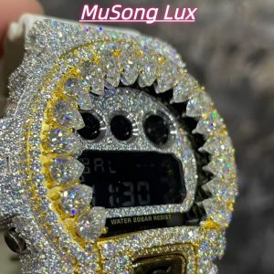 VVS Moissanite Casio G-SHOCK GM-6900 White & Gold Two-Tone