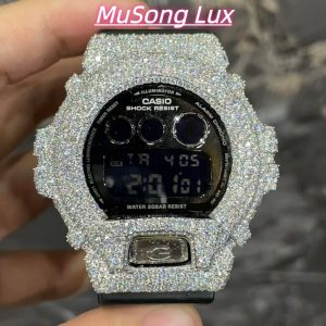 VVS Moissanite Casio G-SHOCK GM-6900 Black & White Two-Tone