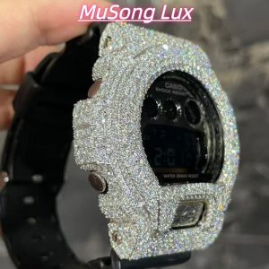 VVS Moissanite Casio G-SHOCK GM-6900 Black & White Two-Tone