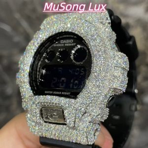 VVS Moissanite Casio G-SHOCK GM-6900 Black & White Two-Tone