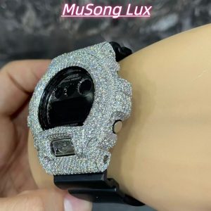 VVS Moissanite Casio G-SHOCK GM-6900 Black & White Two-Tone