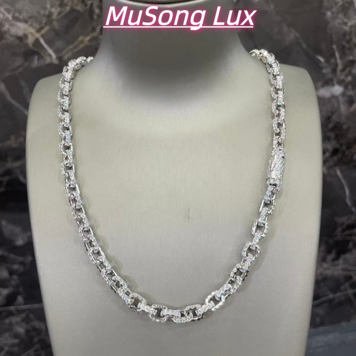 VVS Moissanite 925 Sterling Silver Miami Cuban Chain 7MM 22inches White
