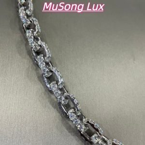 VVS Moissanite 925 Sterling Silver Miami Cuban Chain 7MM 22inches White