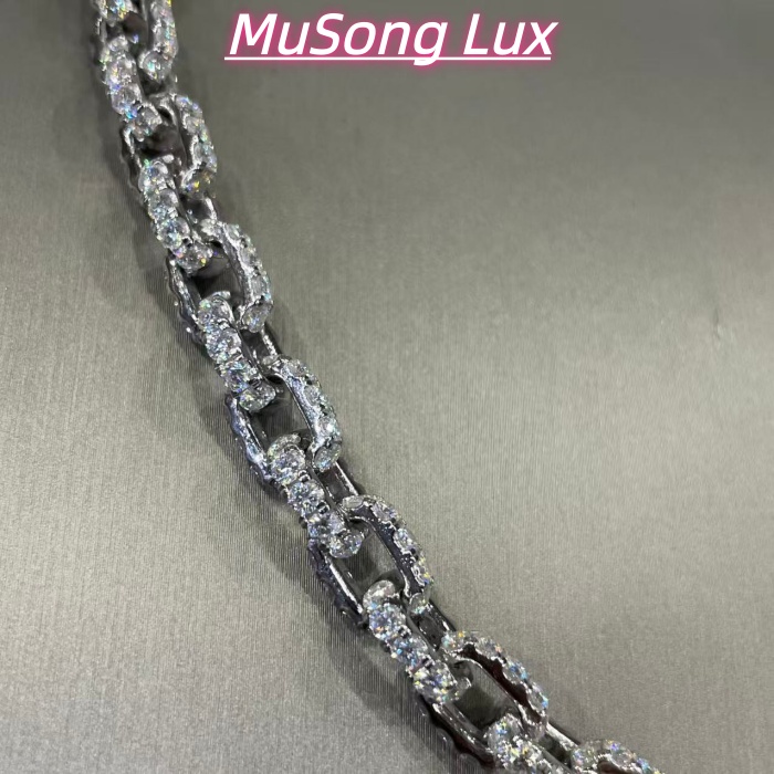 VVS Moissanite 925 Sterling Silver Miami Cuban Chain 7MM 22inches White