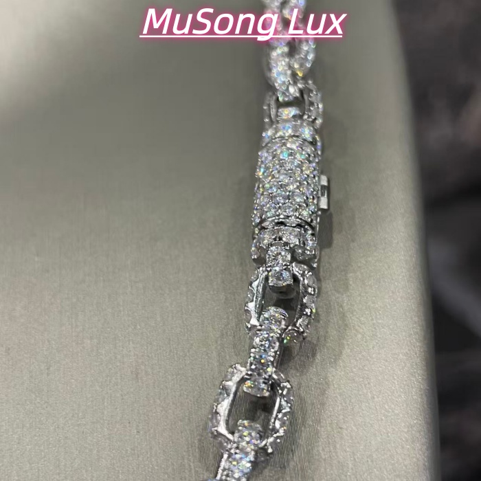 VVS Moissanite 925 Sterling Silver Miami Cuban Chain 7MM 22inches White